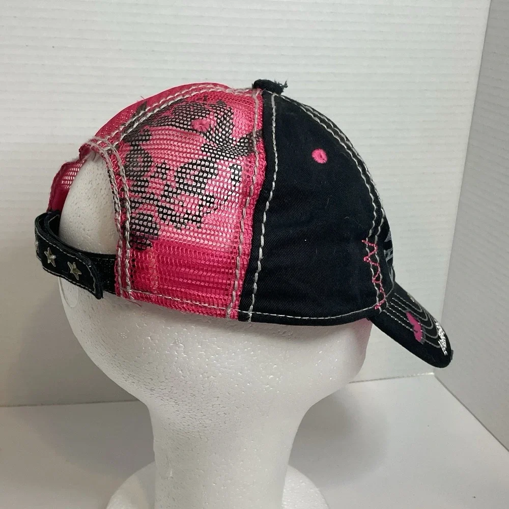 Browning Women's Buckmark Cap Black Pink Mesh Strap Back Hat Baseball Cap